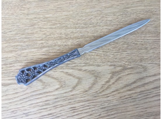 Vintage Reed & Barton Letter Opener With Edelweiss Flowers Handle.