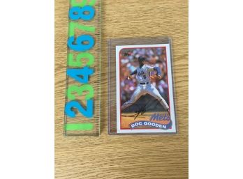 Doc Gooden. 1989 New York Mets. 6 1/4' Baseball Talk Collection Baseball Card. Mint In Rigid Plastic Sleeve.