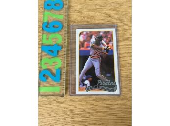 Barry Bonds. 1989 Pittsburgh Pirates 6 1/4' Baseball Talk Collection Baseball Card Mint Rigid Plastic Sleeve.