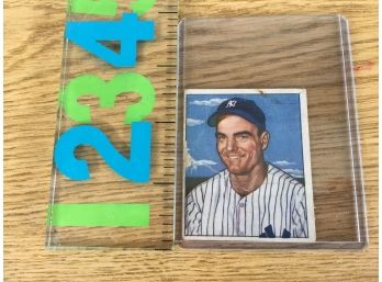Cliff Mapes. New York Yankees 1950 Bowman Baseball Card In Rigid Plastic Sleeve.
