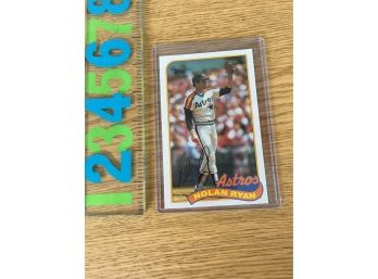 Nolan Ryan. 1989 Houston Astros. 6 1/4' Baseball Talk Collection Baseball Card. Mint In Rigid Plastic Sleeve.