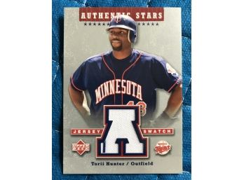 2003 All-Star Torii Hunter Baseball Card With Authentic Game-Used Uniform