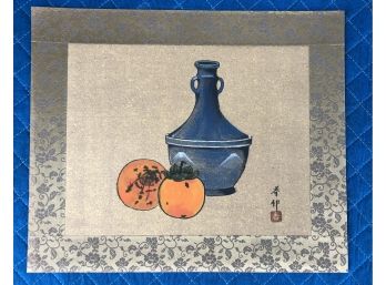 Lovely Japanese Print Of Persimmons