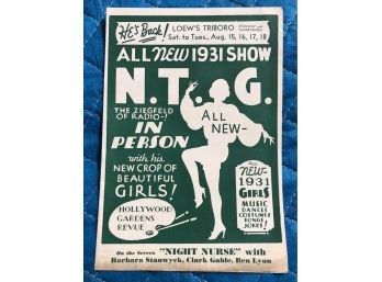 Promo For Depression-Era Girlie Show In Queens NY