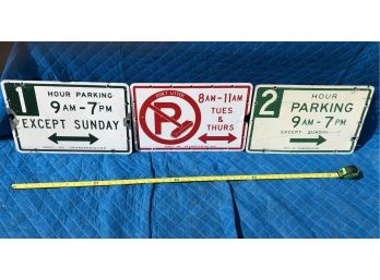 Lot Of 3 City Parking Signs