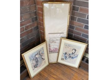 Three Oriental Woodblock Prints