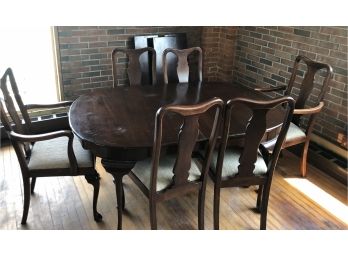 Dining Table With Six Chairs And Three Leaves