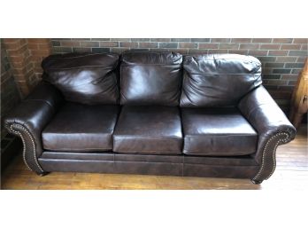 Ashley Furniture Dark Brown Applied Leather Couch