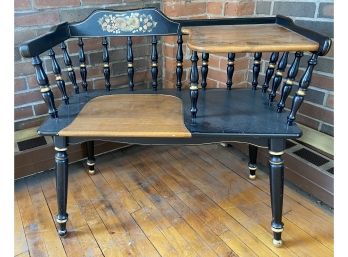 Ethan Allen Paint Decorated Telephone Bench