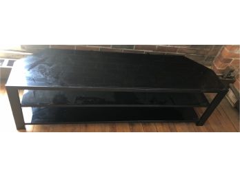 Black Glass And Metal TV Stand