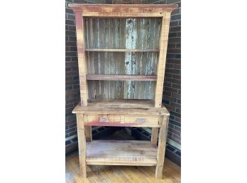 Two Part Pine Country Hutch