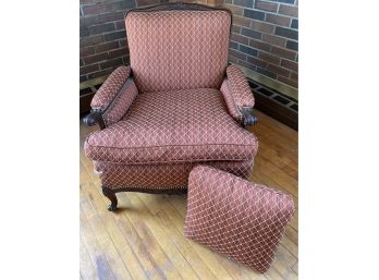 Pretty Walnut Upholstered Chair