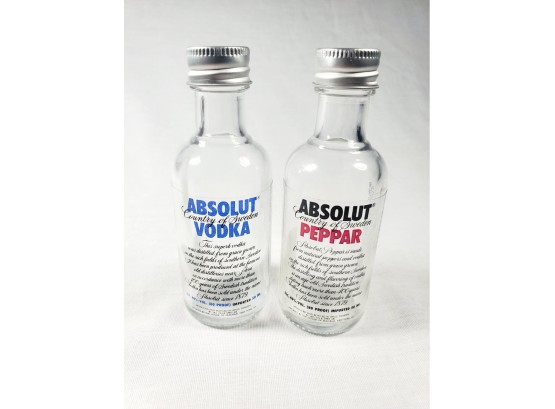 Absolute Vodka Salt And Pepper Shakers
