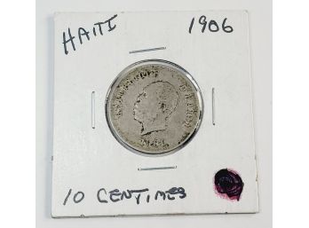 1906 Haitian  10 Centavos Coin