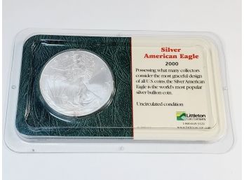 2000 American Silver Eagle In Plastic Case With Info