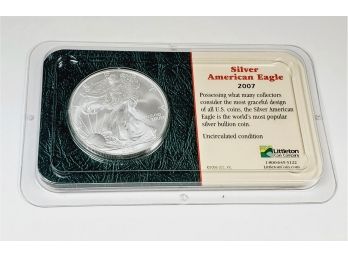 2007 American Silver Eagle In Plastic Case With Info