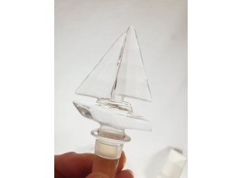 Mikasa Regatta Crystal Glass Sailboat Nautical Wine Bottle Stopper
