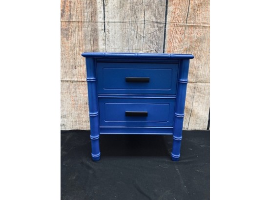 Vintage Faux Bamboo Painted Accent Table / Nightstand