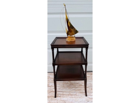 Vintage Square 3-Tier Solid Wood Table