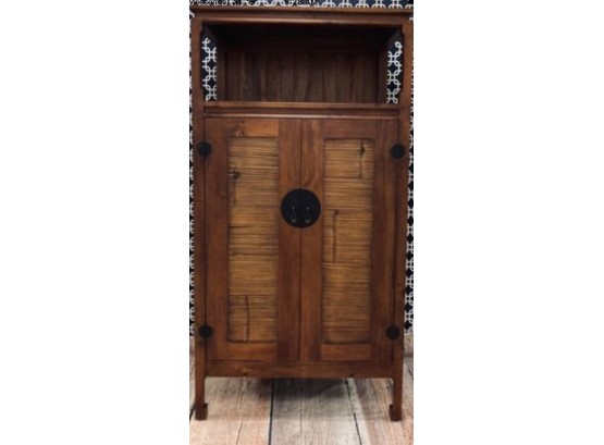 Asian Inspired Armoire With Reeded Side Details