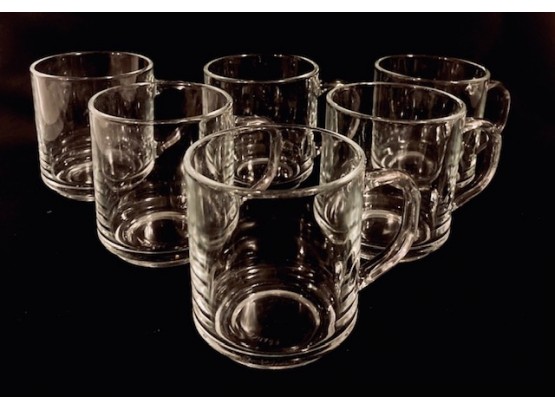 Set Of Clear Glass Coffee Mugs
