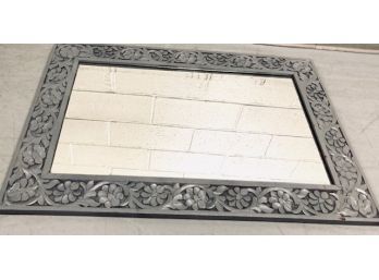 Carved Wood Floral Wall Mirror