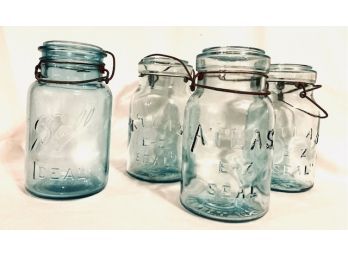 Vintage Canning Jars With Bales (4ct)