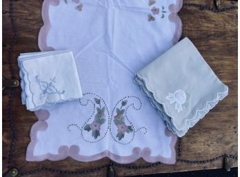 Vintage Embroidered Table Linens
