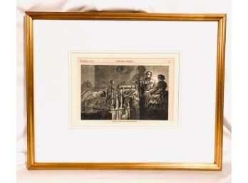 Original Windslow Hommer Wood Block Print In Gold Gild Frame