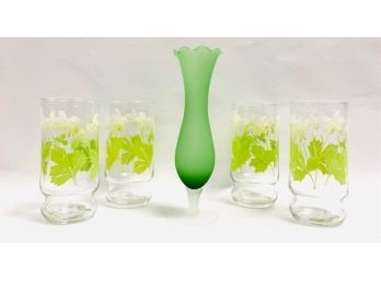 Green Glassware Grouping (5ct)