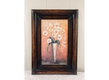 Contemporary Floral Print With Metal Frame