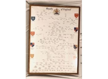 Framed Documentation Of The Royal Coat Of Arms Of Royalty Of England