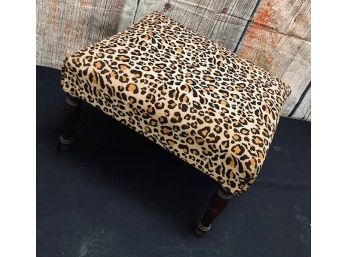 Fabulous Cheetah Print Spindle Leg Ottoman