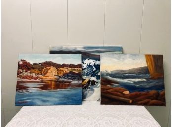 Trio Of Seascape Paintings