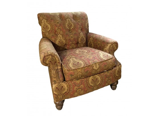 Vintage Armchair With Rolled Arms And Back