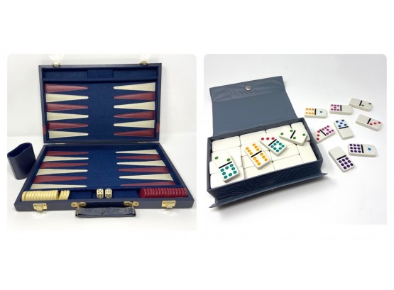 Vintage Backgammon And Domino Set