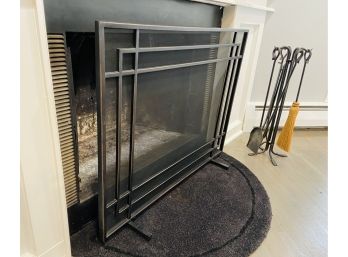 Contemporary Fireplace Screen And Tools