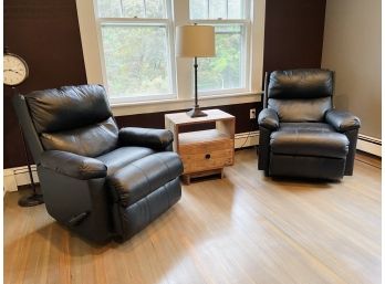 Pair Of Leather And Vinyl Recliner Chairs