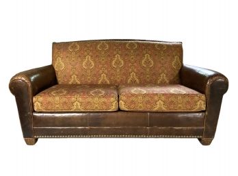 Paul Robert Leather And Fabric With Nailhead Accents