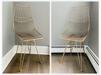 Midcentury Modern Gold Side Chairs