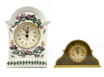 Pair Of Vintage Mantle Clocks: Portmeirion England, Linden