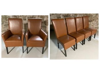 Set Of 6 Parsons Dining Chairs: 4 Side Chairs, 2 End Chairs