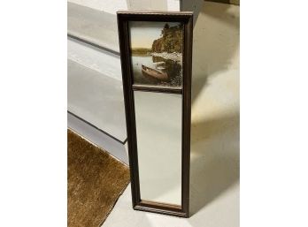 Vintage Wall Mirror With Thom Hindle Hand Colored Photograph