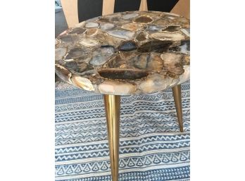 22 Inches Tall , 16 Inches Diameter,Genuine Agate Table