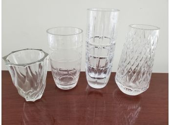 Stephen's Crystal And Other Flower Vase Lot