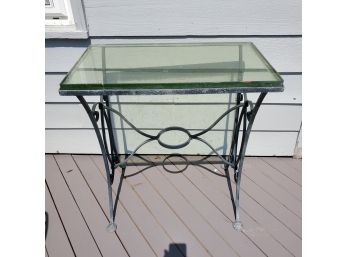 Wrought Iron Glass Top Stand