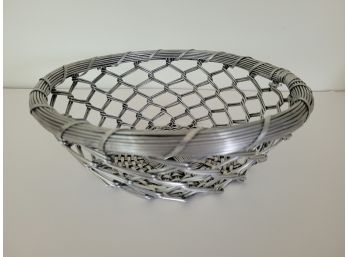Vintage Dary Rees Original Handmade Wrapped And Woven Aluminum Wire Ware Bowl