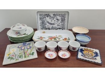 Nice Lot Of Serving Ware From Around The World Includes Royal Worcester England, Arabia Finland, And Italy
