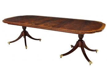 Gorgeous Banded Dining Table By Baker Furniture , Historic Charleston Collection