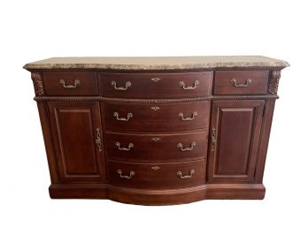 Tall Thomasville Marble Top Sideboard